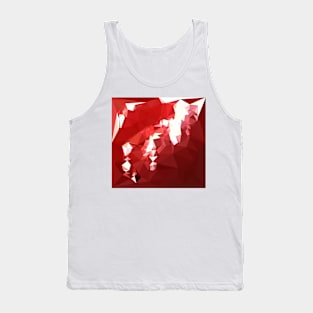 Coquelicot Red Abstract Low Polygon Background Tank Top